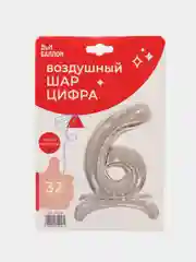 Зеленый воздушный шар-цифра Серебро 81 см