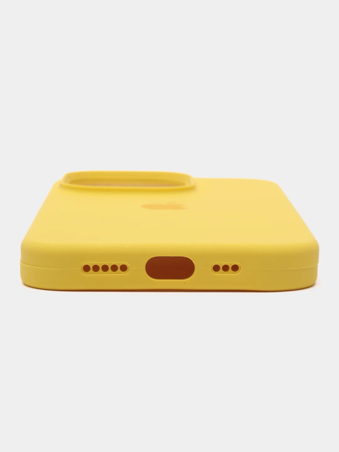 Желтый чехол Silicone Case для iPhone 14, 14 Pro, 14 Plus, 14 Pro Max, с закрытым низом