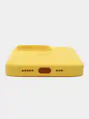 Желтый чехол Silicone Case для iPhone 14, 14 Pro, 14 Plus, 14 Pro Max, с закрытым низом