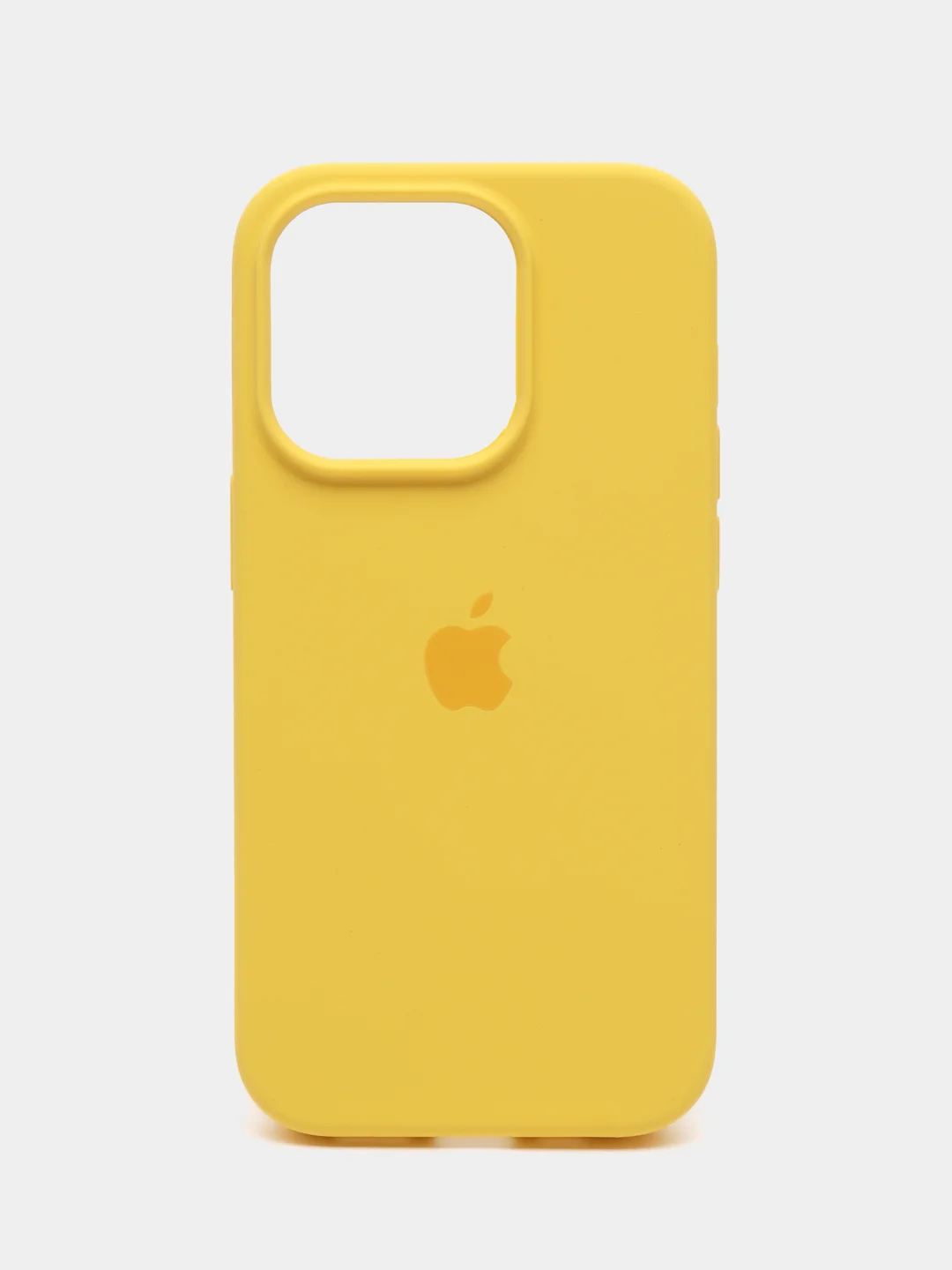 Желтый чехол Silicone Case для iPhone 14, 14 Pro, 14 Plus, 14 Pro Max, с закрытым низом
