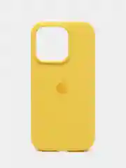 Желтый чехол Silicone Case для iPhone 14, 14 Pro, 14 Plus, 14 Pro Max, с закрытым низом