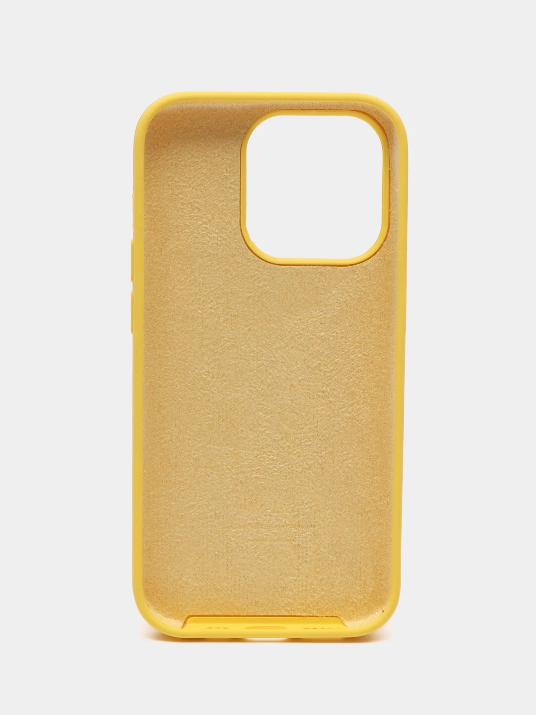 Желтый чехол Silicone Case для iPhone 14, 14 Pro, 14 Plus, 14 Pro Max, с закрытым низом