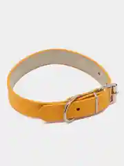 Желтый ошейник для домашних животных, кожаный
