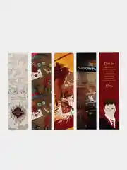 Бордовый набор закладок для книг "Факультеты Хогвартс" по мотивам фильма Гарри Поттер, 5 штук