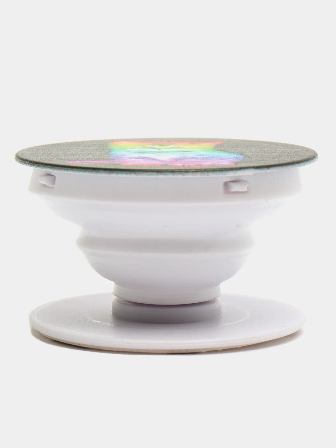 Серый металлик держатель для телефона PopSocket (попсокет), с рисунками