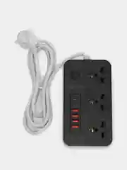Черный фильтр-удлинитель с USB и Type C разъемами