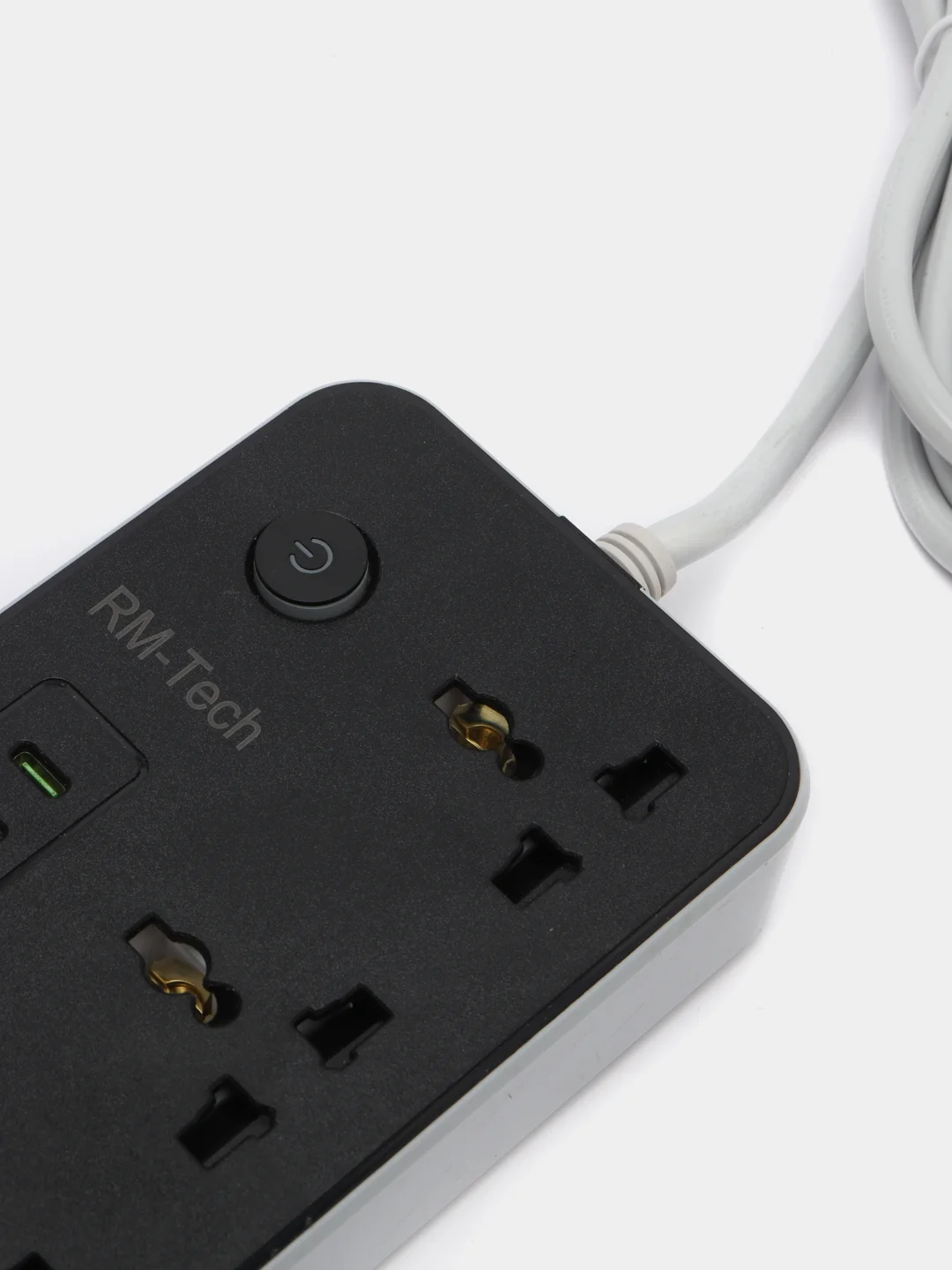 Черный фильтр-удлинитель с USB и Type C разъемами