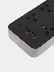 Черный фильтр удлинитель сетевой с USB и Type C разъемами