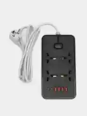 Черный фильтр удлинитель сетевой с USB и Type C разъемами