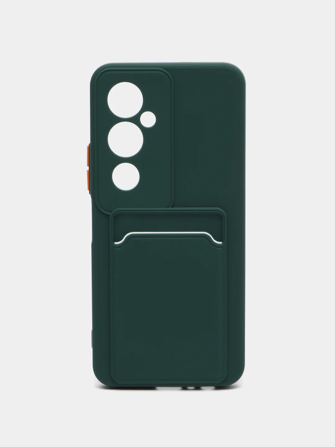 Зеленый силиконовый чехол для Tecno Pova 4 Pro (Техно Пова 4 Про), с карманом для карт, прозрачный