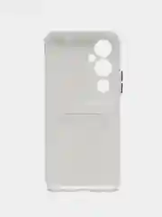 Белый силиконовый чехол для Tecno Pova 4 Pro (Техно Пова 4 Про), с карманом для карт, прозрачный