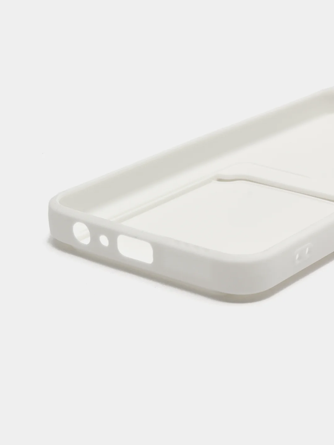 Белый силиконовый чехол для Tecno Pova 4 Pro (Техно Пова 4 Про), с карманом для карт, прозрачный