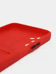 Красный силиконовый чехол для Tecno POVA Neo 2 (Техно Пова Нео 2), прозрачный с карманом для карт