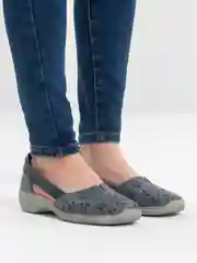 Синий туфли женские RIEKER, летние, из натуральной кожи