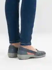 Синий туфли женские RIEKER, летние, из натуральной кожи