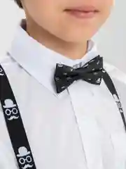 Желтый подтяжки детские с бабочкой