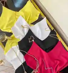 Лимонный топ - майка женская короткая разных цветов