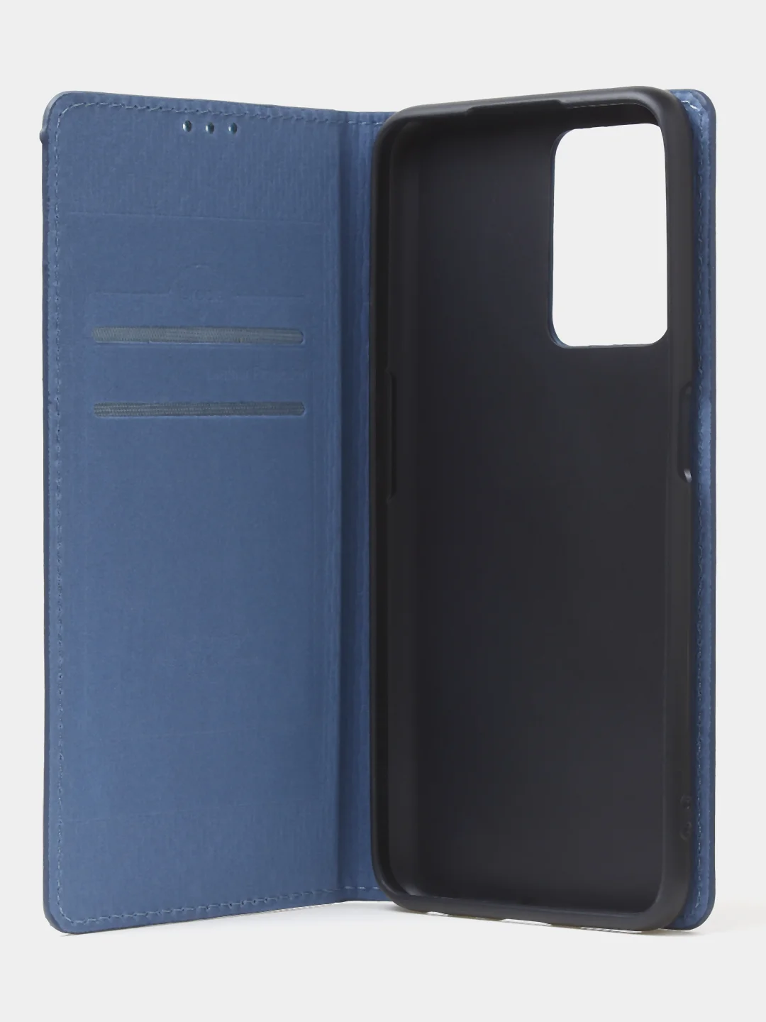 Синий чехол-книжка для Realme 9 (5G) / Realme 9 Pro (5G) из нубука Super Creative