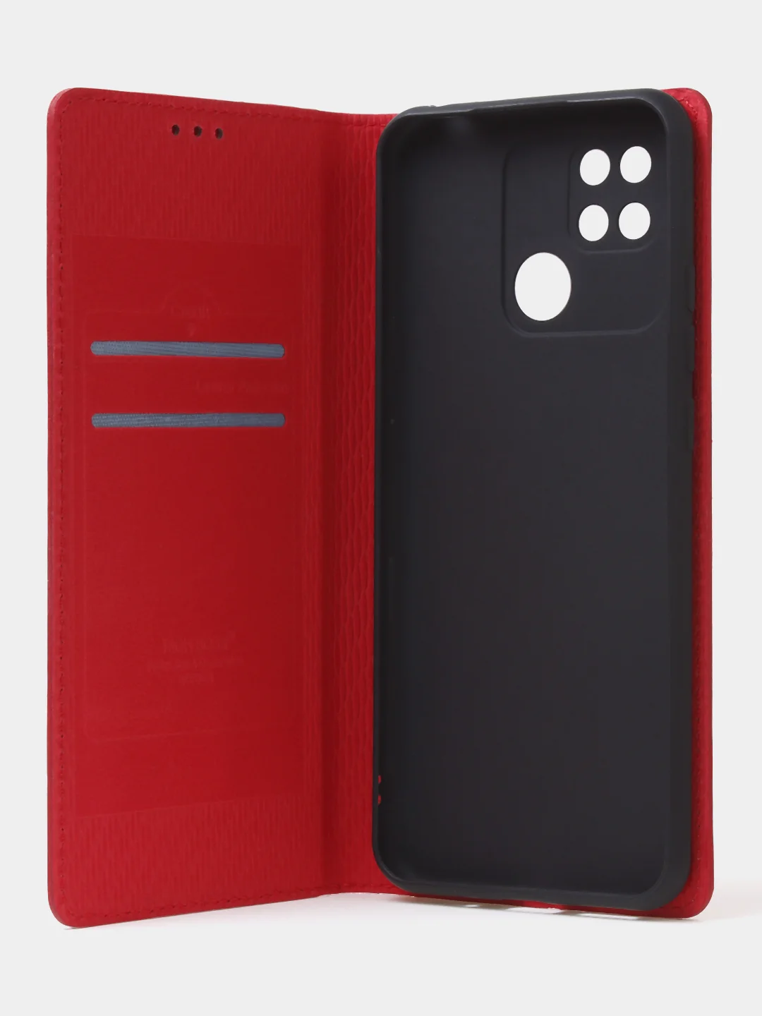 Красный чехол-книжка для Redmi 10C, Poco C40, из нубука, Super Creative