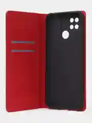 Красный чехол-книжка для Redmi 10C, Poco C40, из нубука, Super Creative