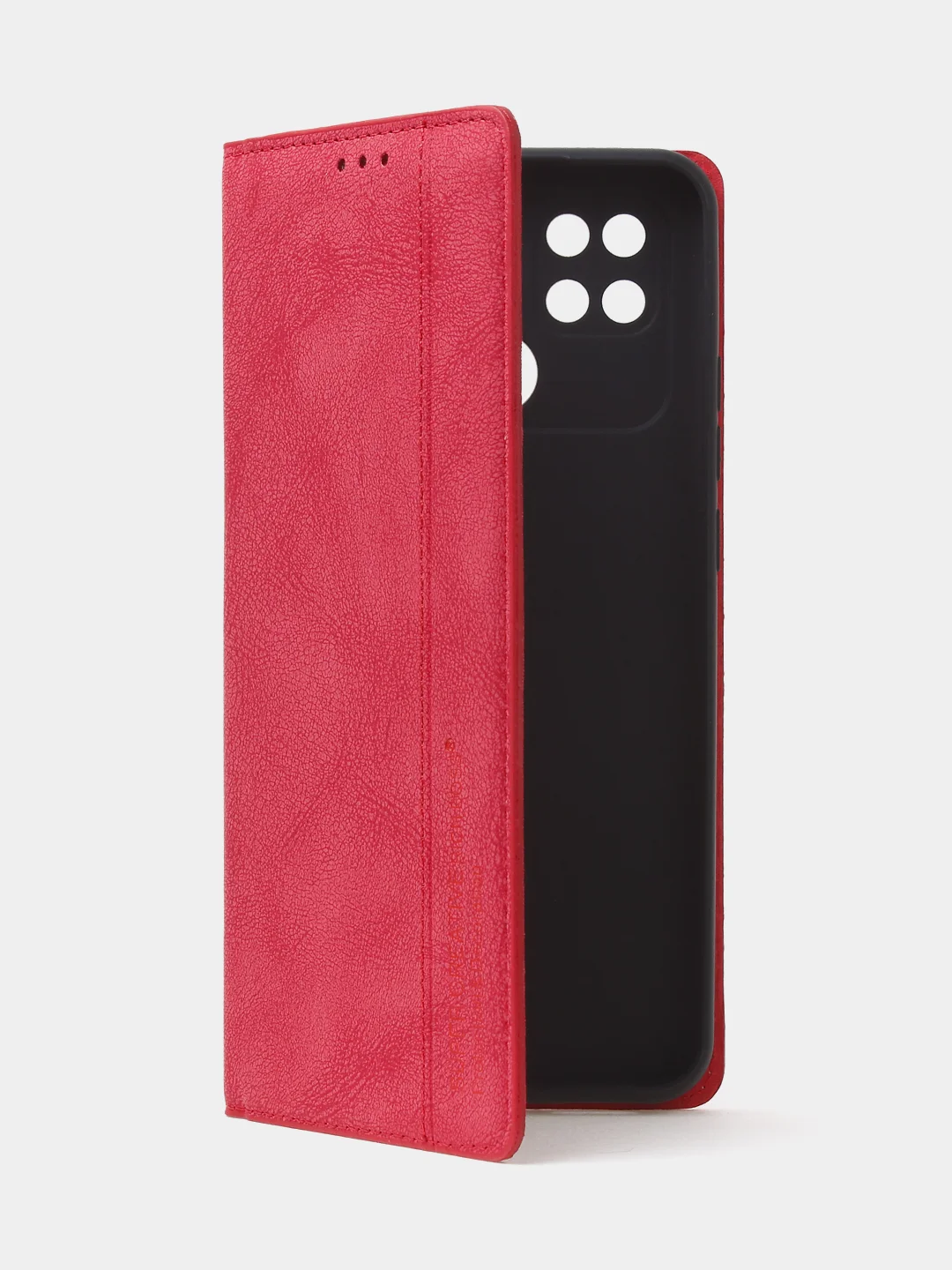 Красный чехол-книжка для Redmi 10C, Poco C40, из нубука, Super Creative