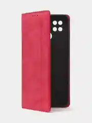 Красный чехол-книжка для Redmi 10C, Poco C40, из нубука, Super Creative