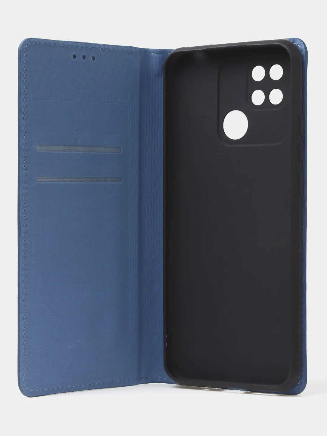 Синий чехол-книжка для Redmi 10C, Poco C40, из нубука, Super Creative