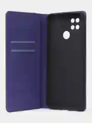 Фиолетовый чехол-книжка для Redmi 10C, Poco C40, из нубука, Super Creative
