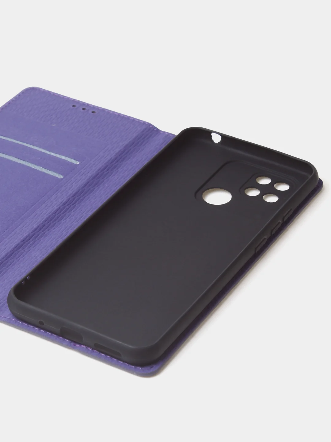 Фиолетовый чехол-книжка для Redmi 10C, Poco C40, из нубука, Super Creative