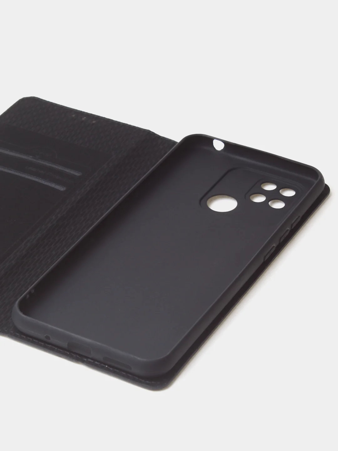 Черный чехол-книжка для Redmi 10C, Poco C40, из нубука, Super Creative