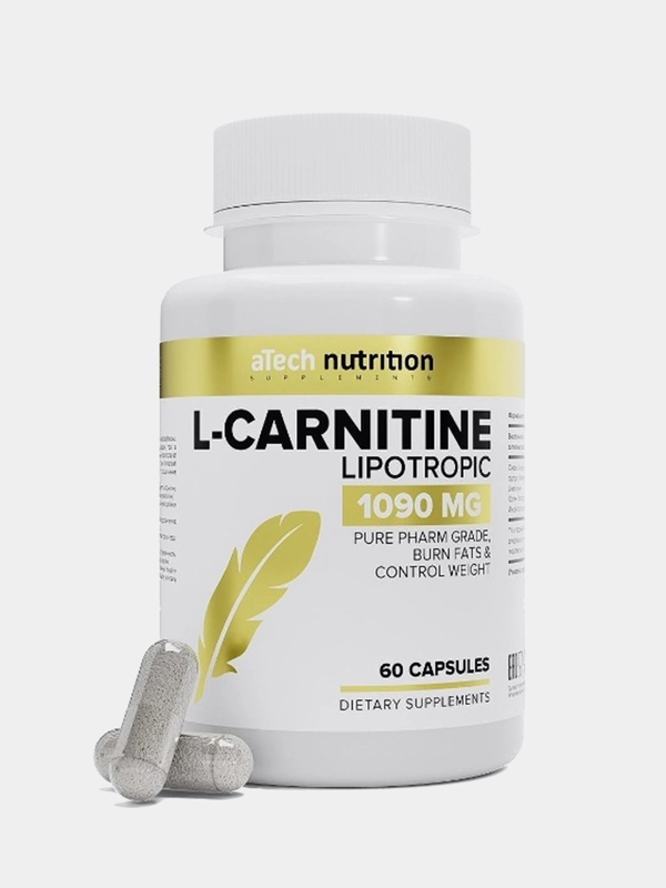 БАД LIPOTROPIC Л-Карнитин, aTech nutrition, жиросжигатель, 60 капсул ...