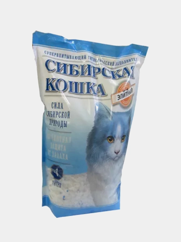 Наполнитель Сибирская кошка  4л Элитный силикагелевый для кошек