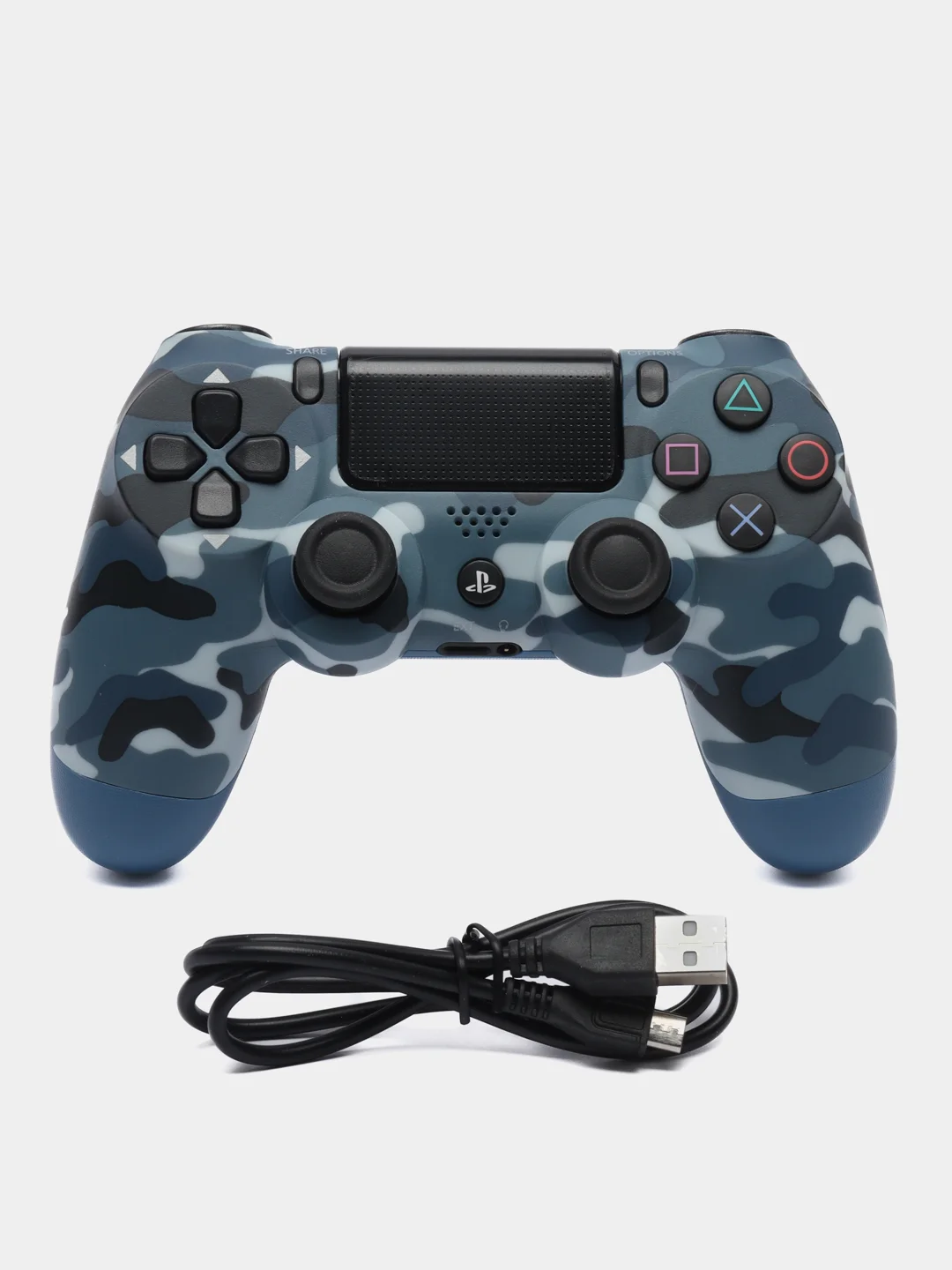 Синий меланж беспроводной геймпад-джойстик DualShock 4 для PS4, PS5 и ПК