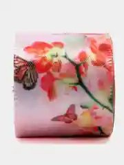 Коралловый лента атласная 2,5 см, с рисунком