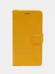 Желтый кожаный PU чехол книжка Xiaomi Redmi Note 10 Pro, Note 10 Pro Max