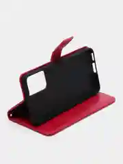 Тёмно-розовый чехол-книжка для Xiaomi Redmi Note 11 Pro+ 5G, кожаный PU