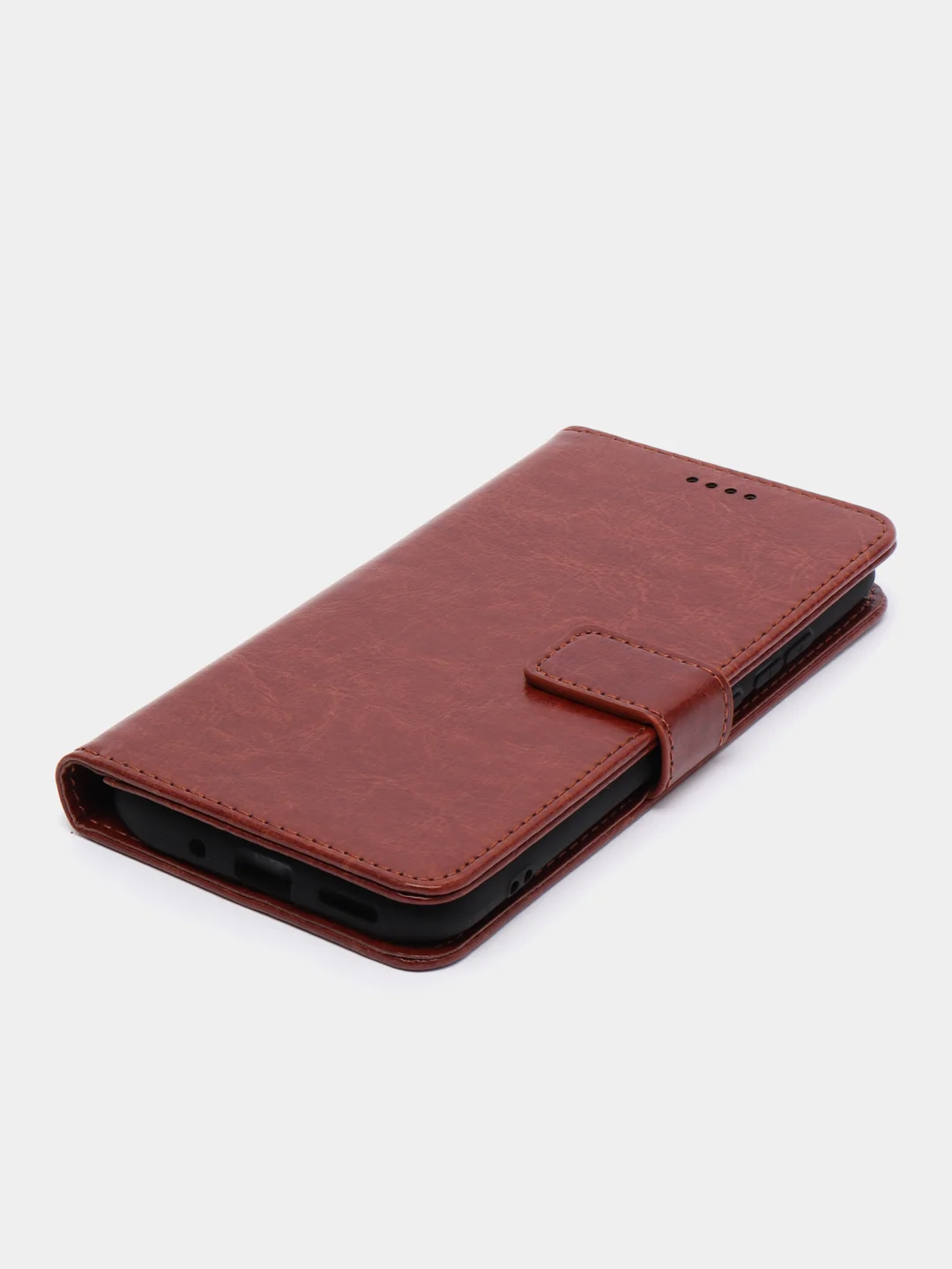 Коричневый чехол-книжка для Xiaomi Redmi 10A, Redmi 9C, кожаный PU