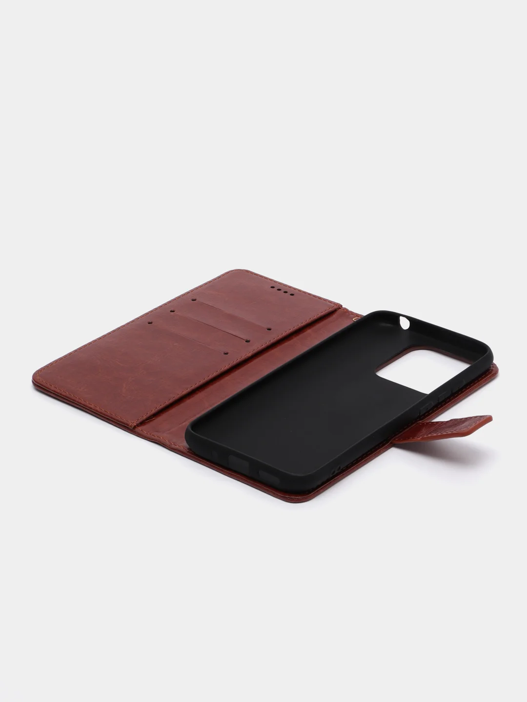 Коричневый чехол-книжка для Xiaomi Redmi 10A, Redmi 9C, кожаный PU