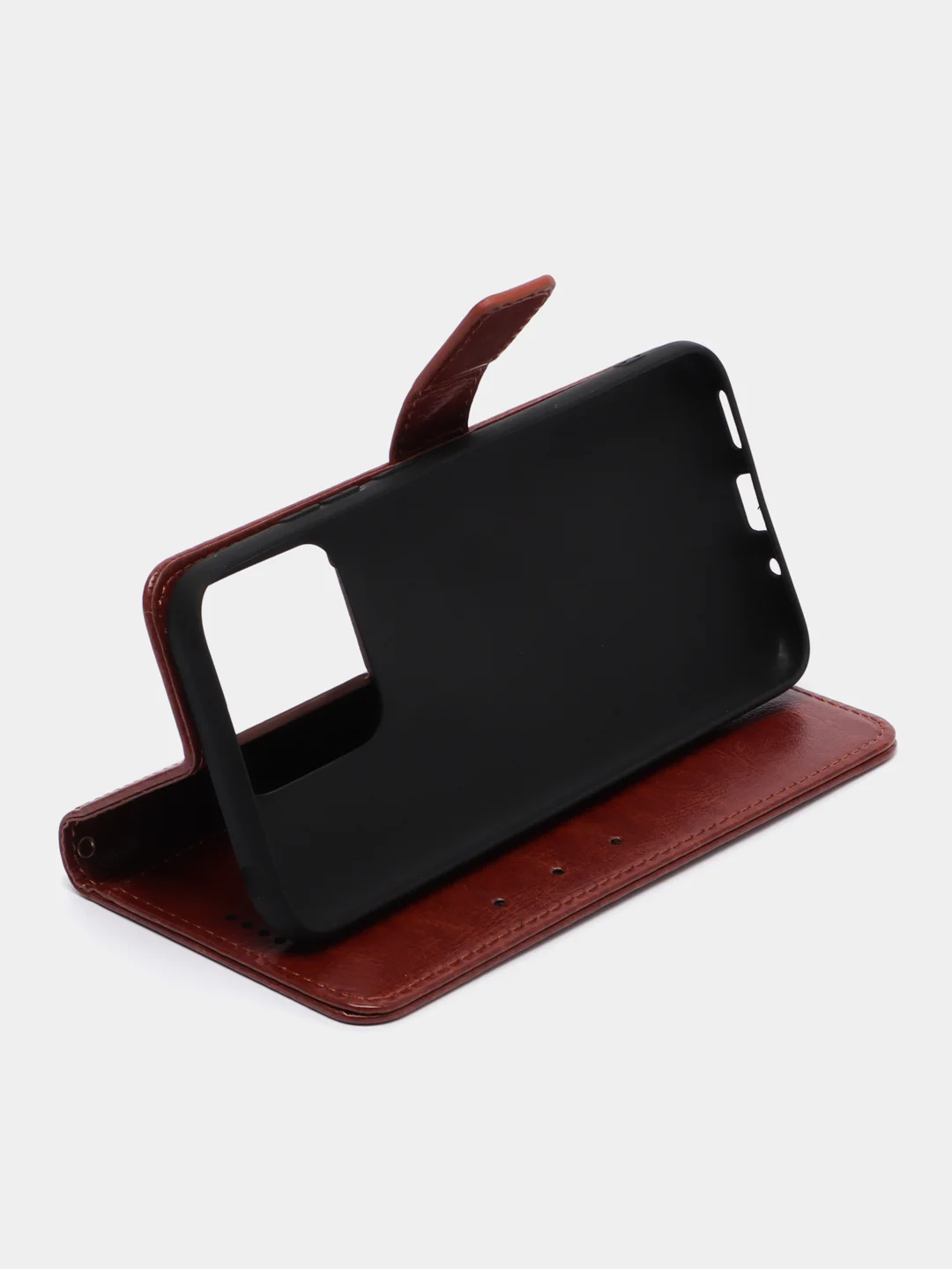 Коричневый чехол-книжка для Xiaomi Redmi 10A, Redmi 9C, кожаный PU