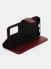 Коричневый чехол-книжка для Xiaomi 12 / Xiaomi 12X, кожаный PU