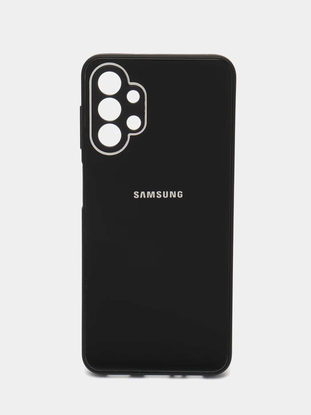 Черный чехол для Samsung Galaxy A13, Самсунг Галакси А13 4G, пластиковый, глянцевый, под стекло