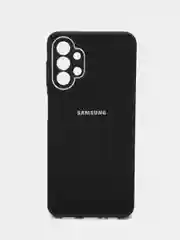 Черный чехол для Samsung Galaxy A13, Самсунг Галакси А13 4G, пластиковый, глянцевый, под стекло