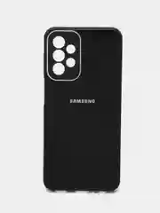 Угольный чехол Samsung Galaxy A23, Самсунг Галакси А23 твердый, пластиковый, глянцевый, под стекло