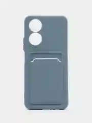 Синий меланж силиконовый чехол для Honor X7 (Хонор Х7 Икс 7), с карманом для карт, прозрачный