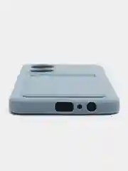 Синий меланж силиконовый чехол для Honor X7 (Хонор Х7 Икс 7), с карманом для карт, прозрачный