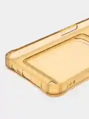 Золотой силиконовый чехол для Realme C31 (Реалми С31), с карманом для карт, прозрачный