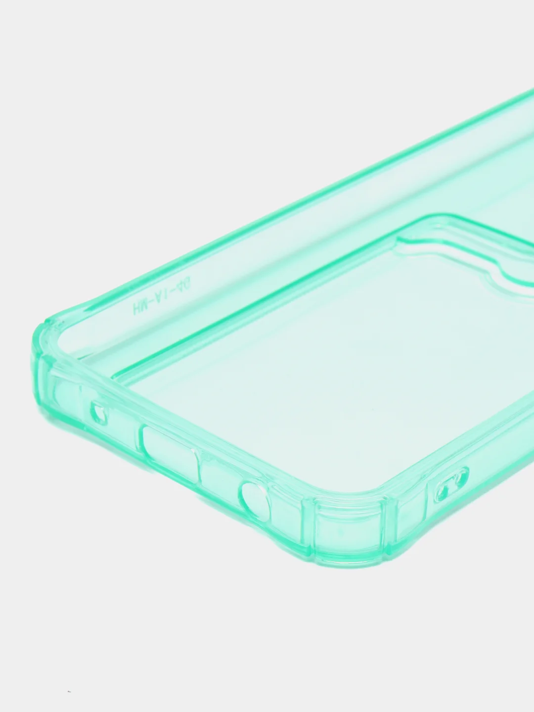 Бирюзовый силиконовый чехол Xiaomi Redmi A1, (Сяоми Редми А1), с карманом, прозрачный