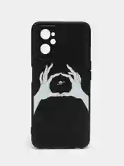 Пастельно-коралловый силиконовый чехол для Realme 9i / OPPO A96, с принтом, с рисунком (Реалми 9 ай / Оппо А96)