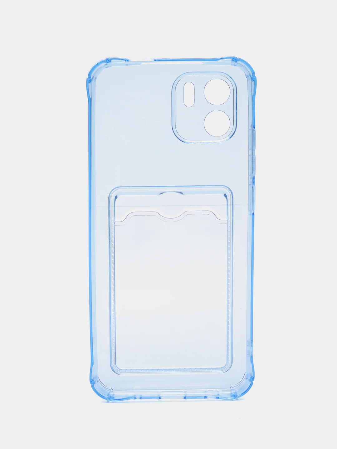 Синий силиконовый чехол Xiaomi Redmi A1, (Сяоми Редми А1), с карманом, прозрачный