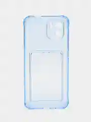 Синий силиконовый чехол Xiaomi Redmi A1, (Сяоми Редми А1), с карманом, прозрачный